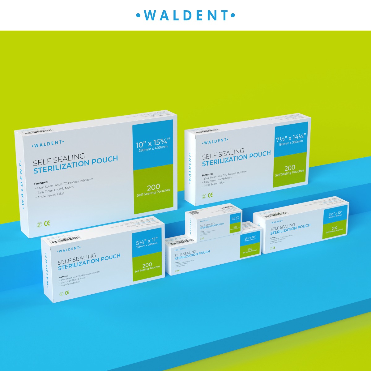Waldent Self-Seal Sterilization Pouches