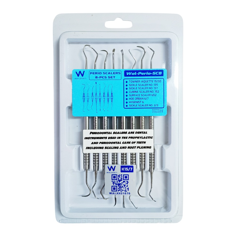 Waldent Perio Scalers With Round Solid Handle Set Of 8 - PSP8 (K15/7)