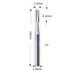 NewDiamond Cross-Cut Round End Straight Airotor Carbide Bur FG-1558 (Pack of 5) - 2