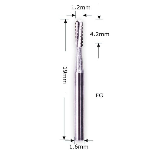 NewDiamond Cross-Cut Round End Straight Airotor Carbide Bur FG-1558 (Pack of 5)