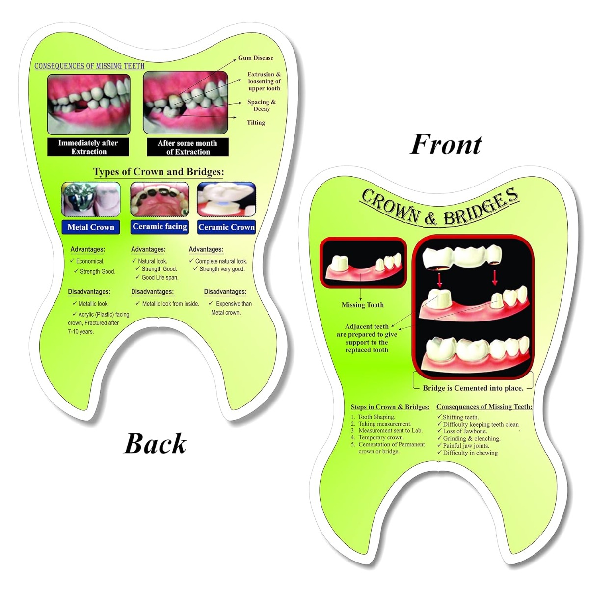 Unique Dents Tooth - Shaped Educative Pads (EP001) - Set of 4 (English)