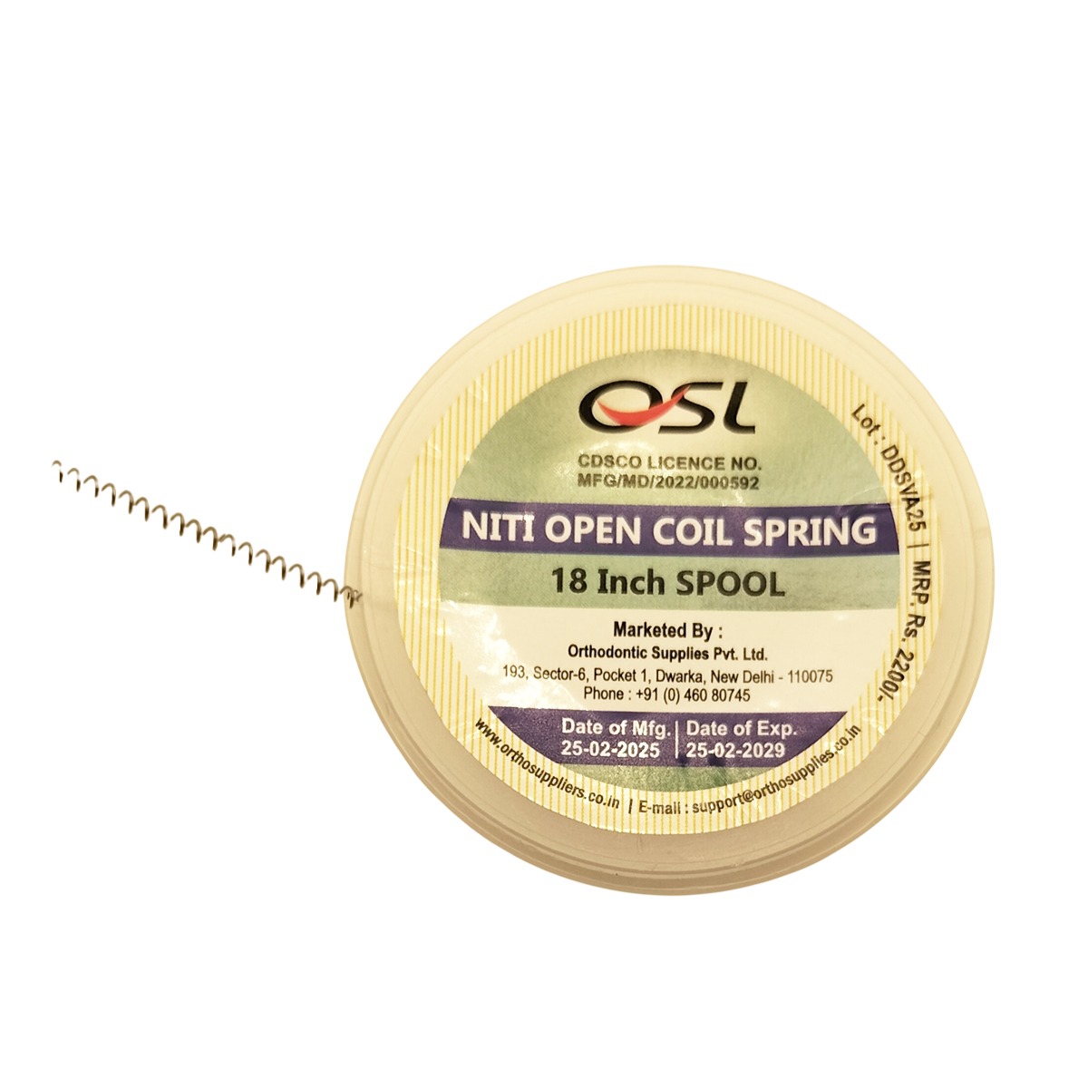 OSL NiTi Open Coil Spring Spool 18inch - 0.010