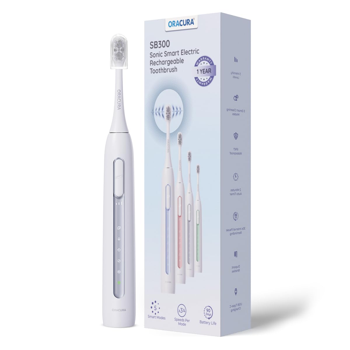 Oracura SB300 Sonic Smart Electric Rechargeable Toothbrush