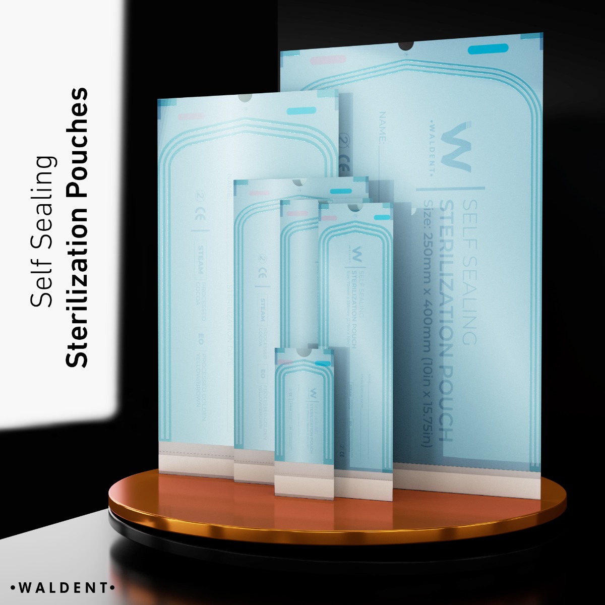 Waldent Self-Seal Sterilization Pouches
