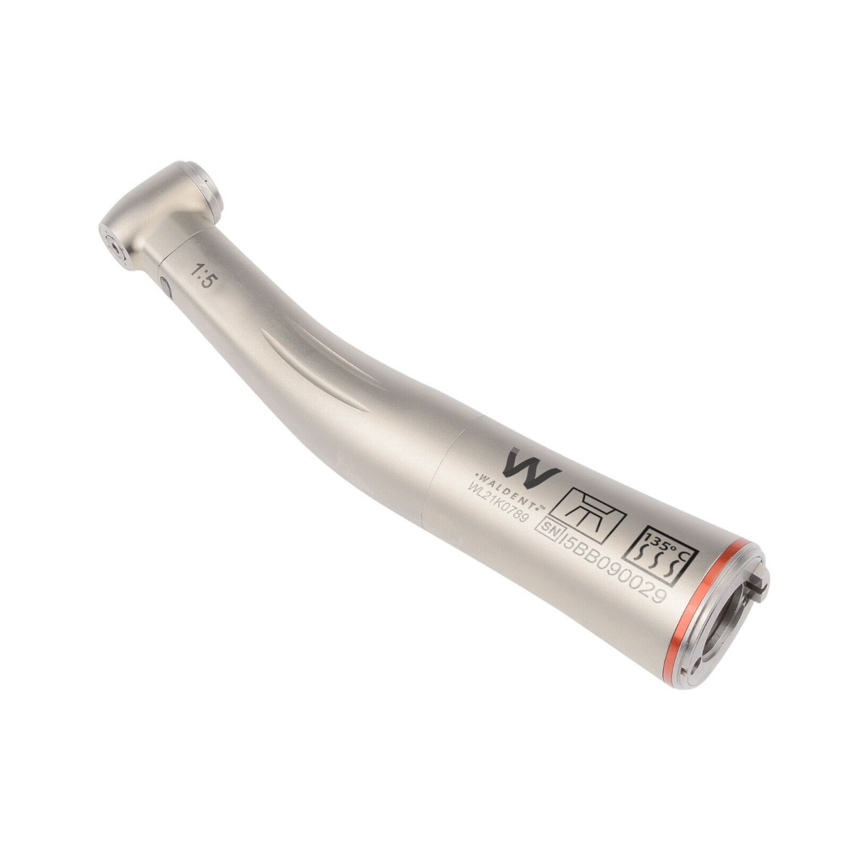 Waldent 1:5 Increasing Fiber-Optic Push-Button Contra Angle Handpiece (W-144)
