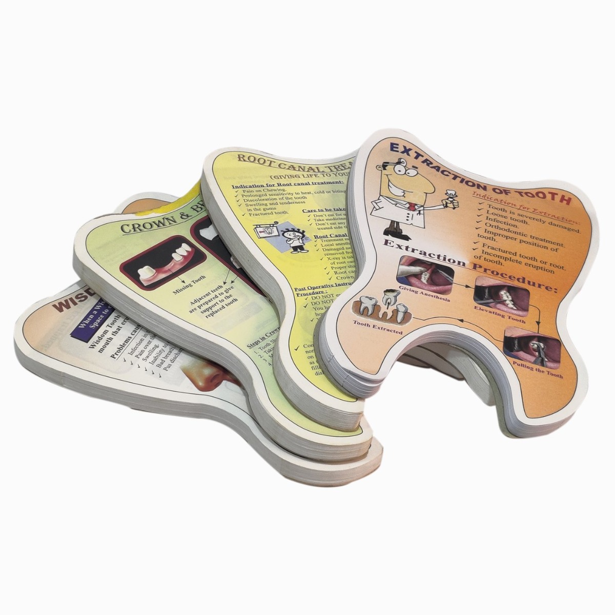 Unique Dents Tooth - Shaped Educative Pads (EP001) - Set of 4 (English)