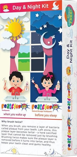 Group Pharma Pediflor Kidz Day & Night Kit With Buddy Toothbrush (Pack of 2) - 4