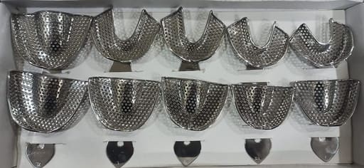 GII Impression Trays perforated stainless steel (Set of 10)