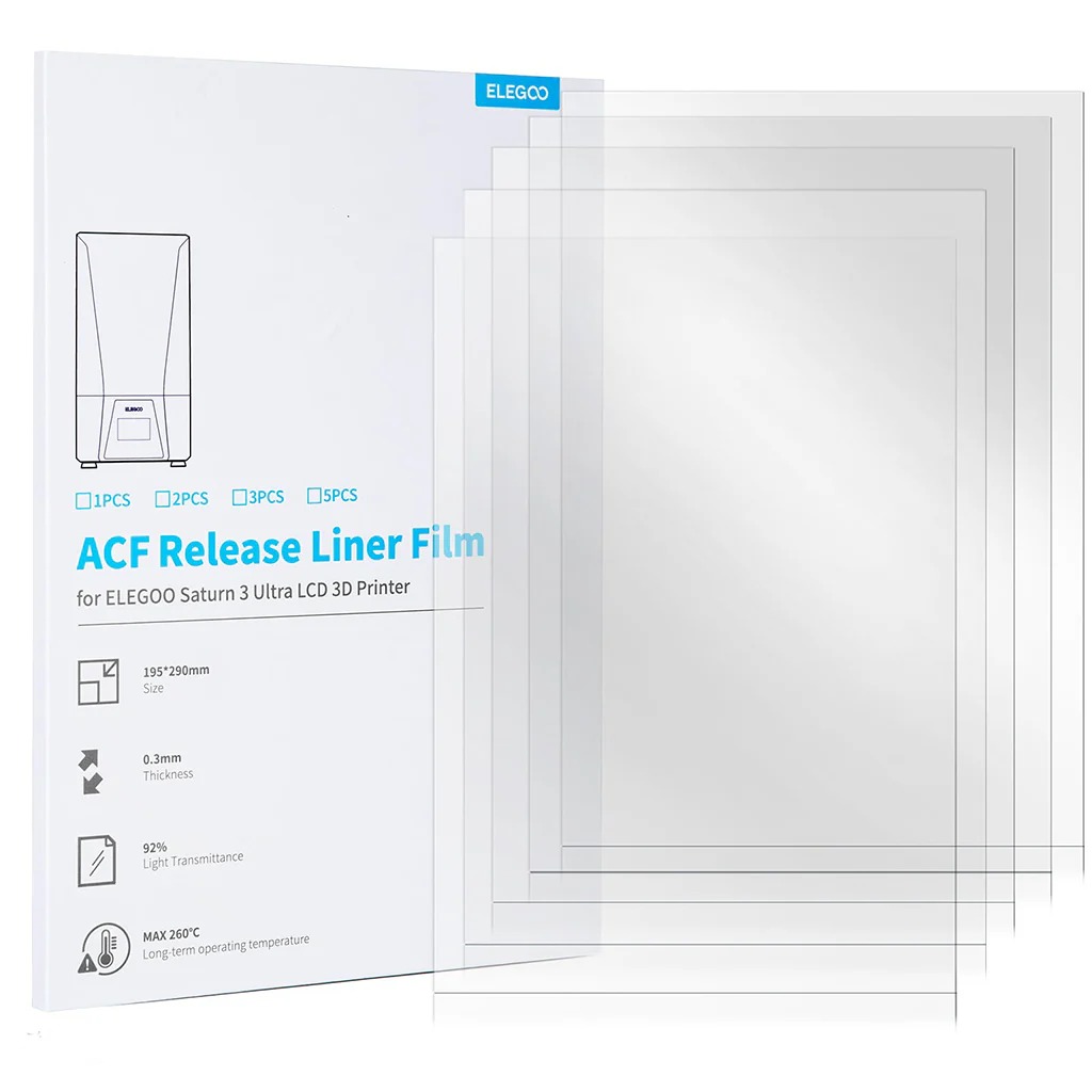 Elegoo Saturn 3 Ultra LCD 3D Printer ACF Film (Pack of 5)