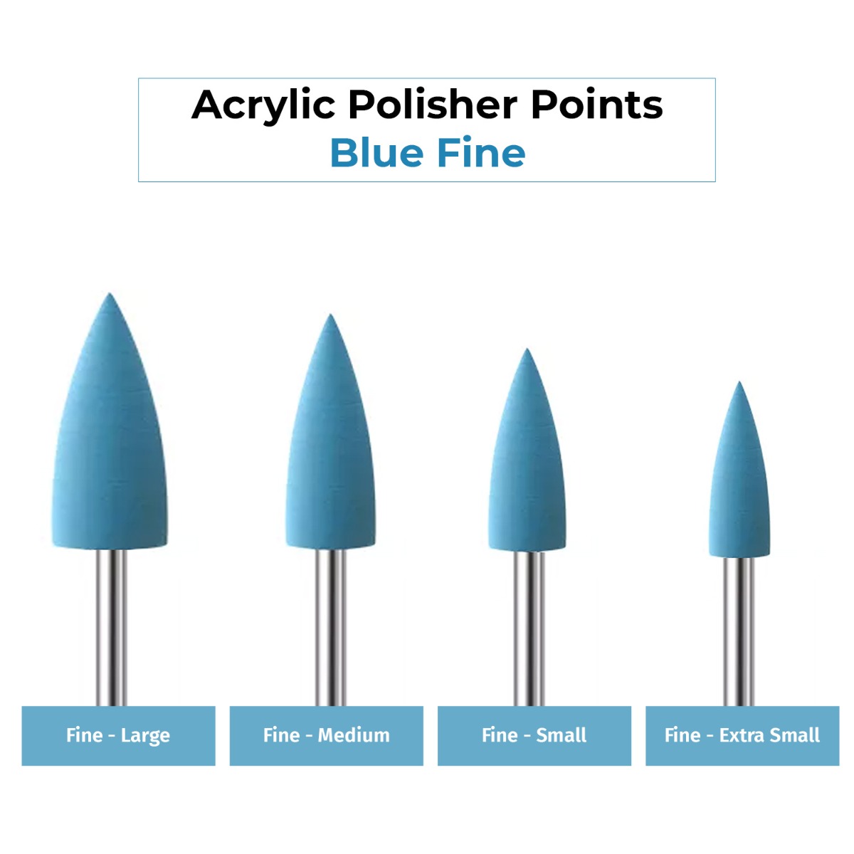 ET Dental Acrylic Polishers Points Blue Fine (Pack of 1)