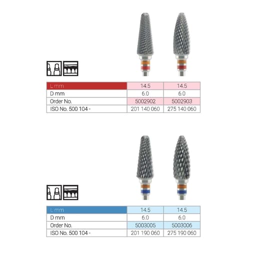 Labodent Tungsten Carbide HP Burs For Acrylic Resins