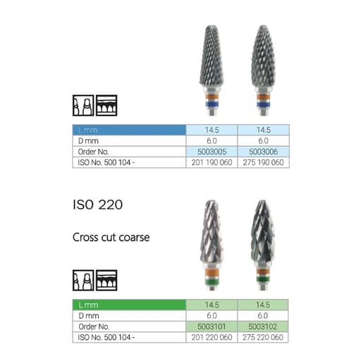 Labodent Tungsten Carbide HP Burs For Acrylic Resins