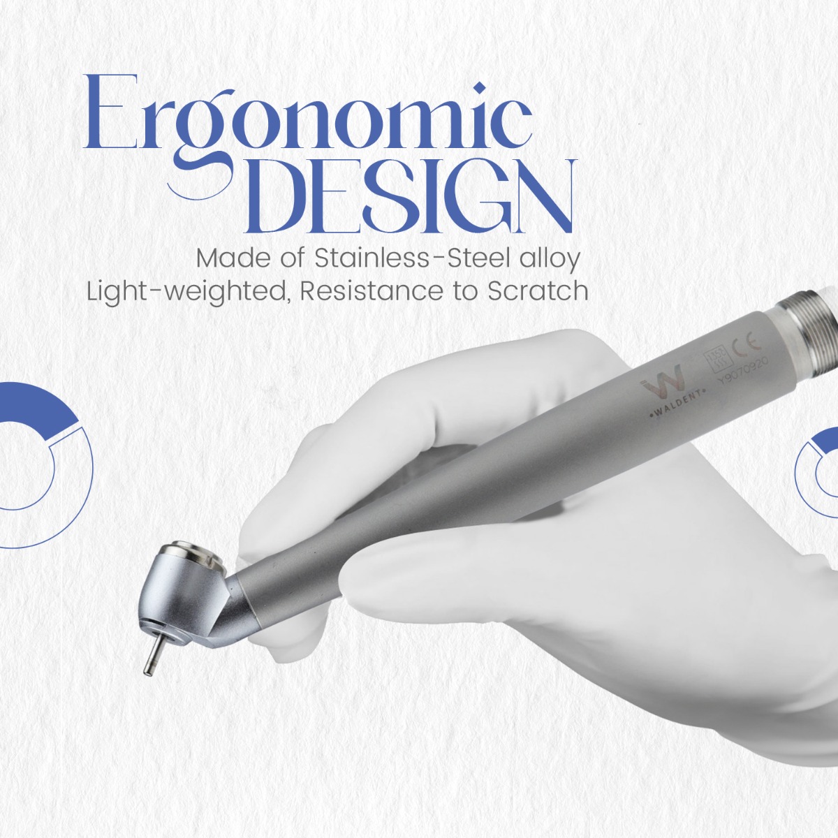 Waldent Premium Plus 45 Degree Airotor Handpiece And Cartridge 