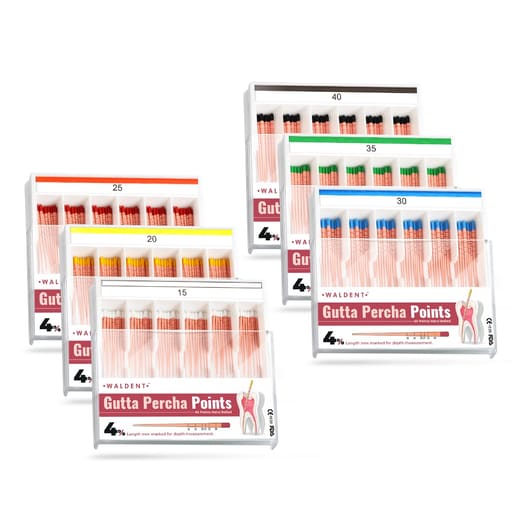 Waldent Gutta Percha Points 4% (Length Marked)
