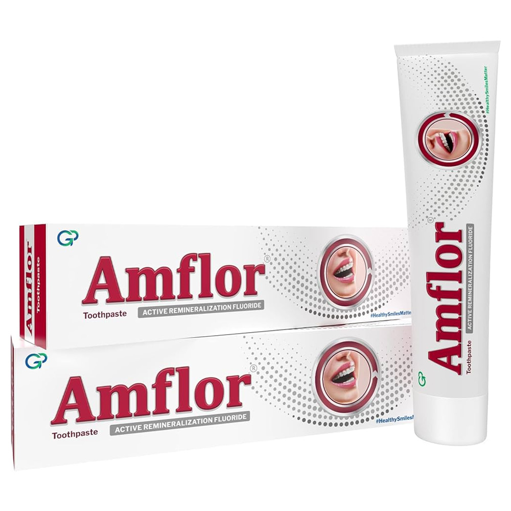 Group Pharma Amflor Toothpaste With Active Remineralization Fluoride (Pack of 6)