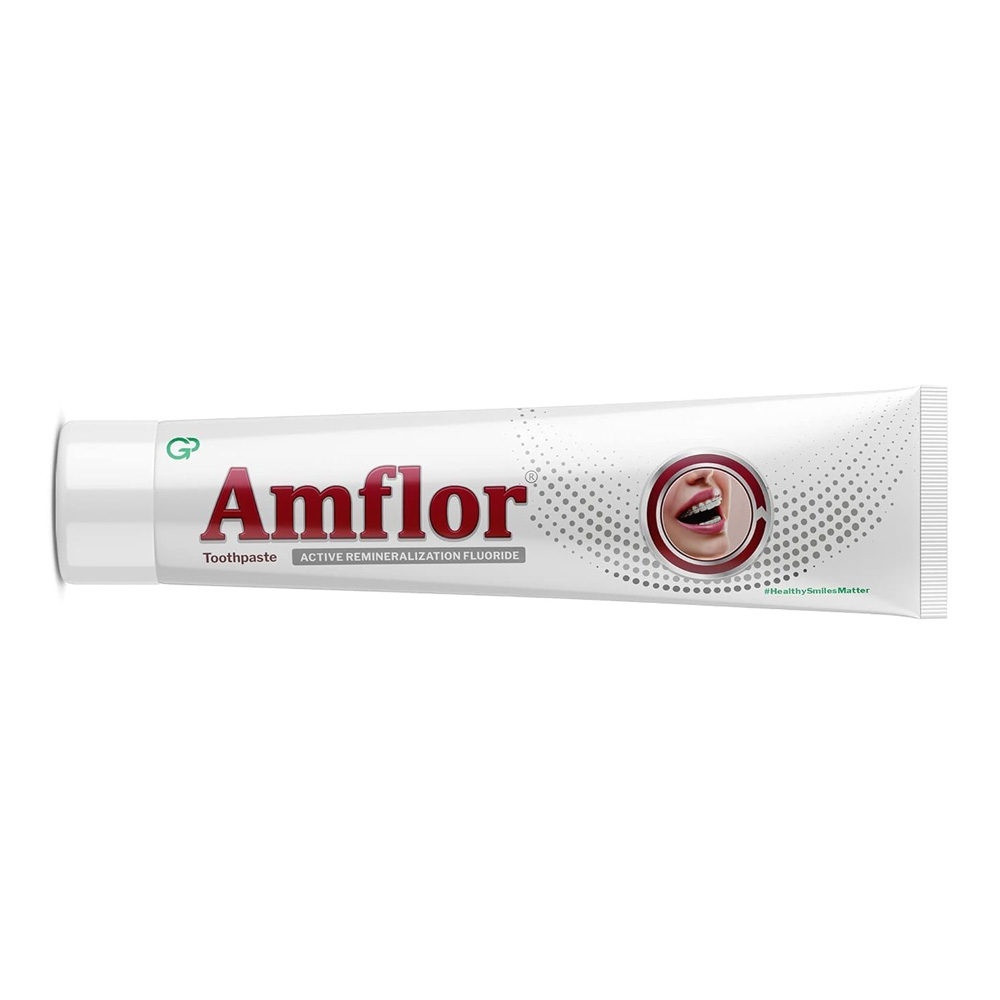 Group Pharma Amflor Toothpaste With Active Remineralization Fluoride (Pack of 6)