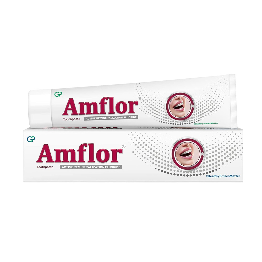 Group Pharma Amflor Toothpaste With Active Remineralization Fluoride (Pack of 6)