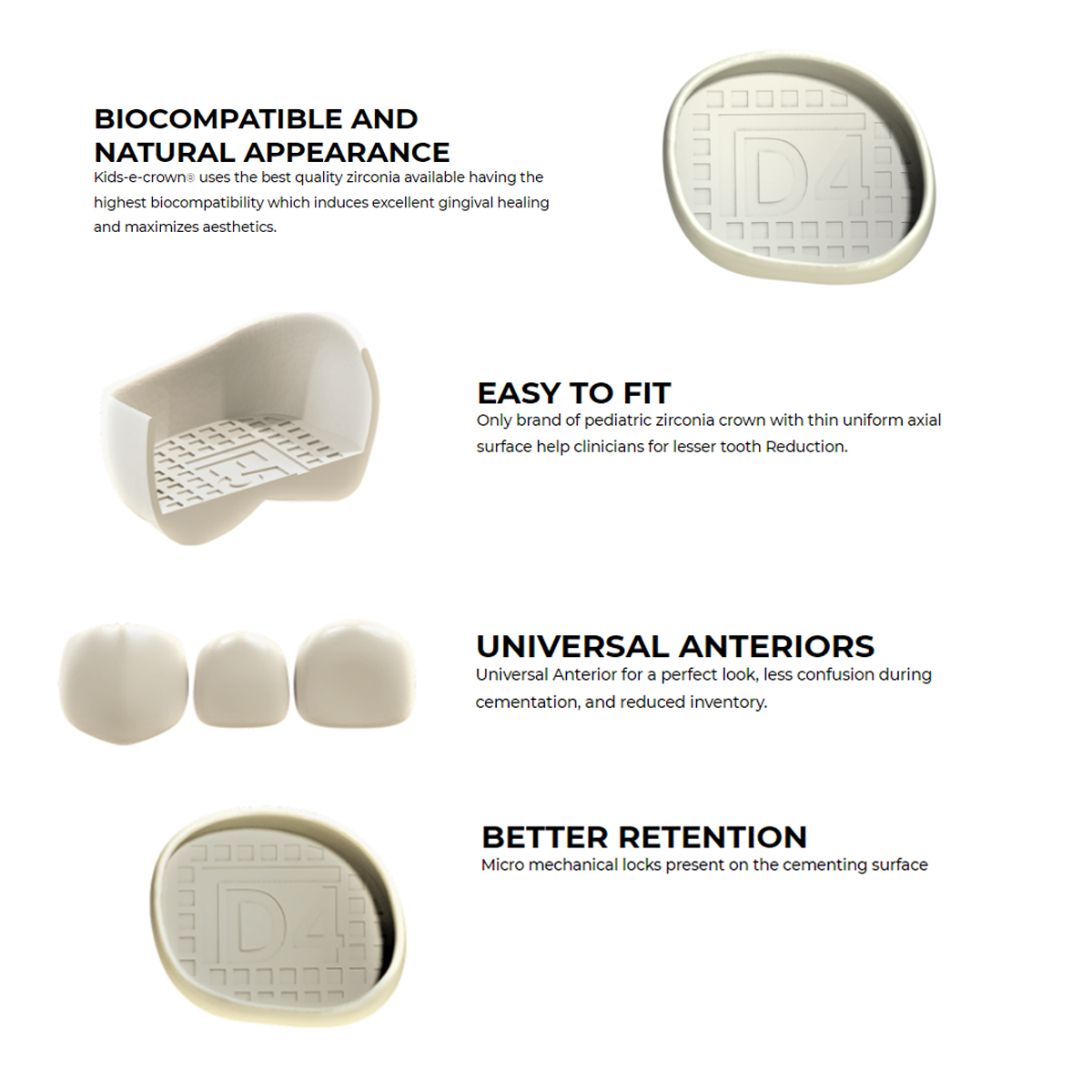 Kids-e-Crown Zirconia Universal Upper Central Incisor Refills