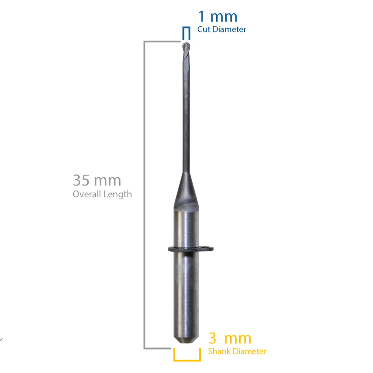 API Milling Tool DC D3 x 1.0 x 35 (VHF Type)