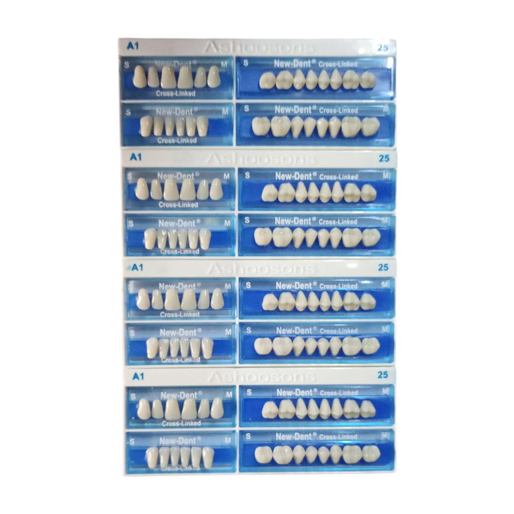 API Acrylic Teeth Sets - NewDent S25-A1 (Pack of 4 Sets)