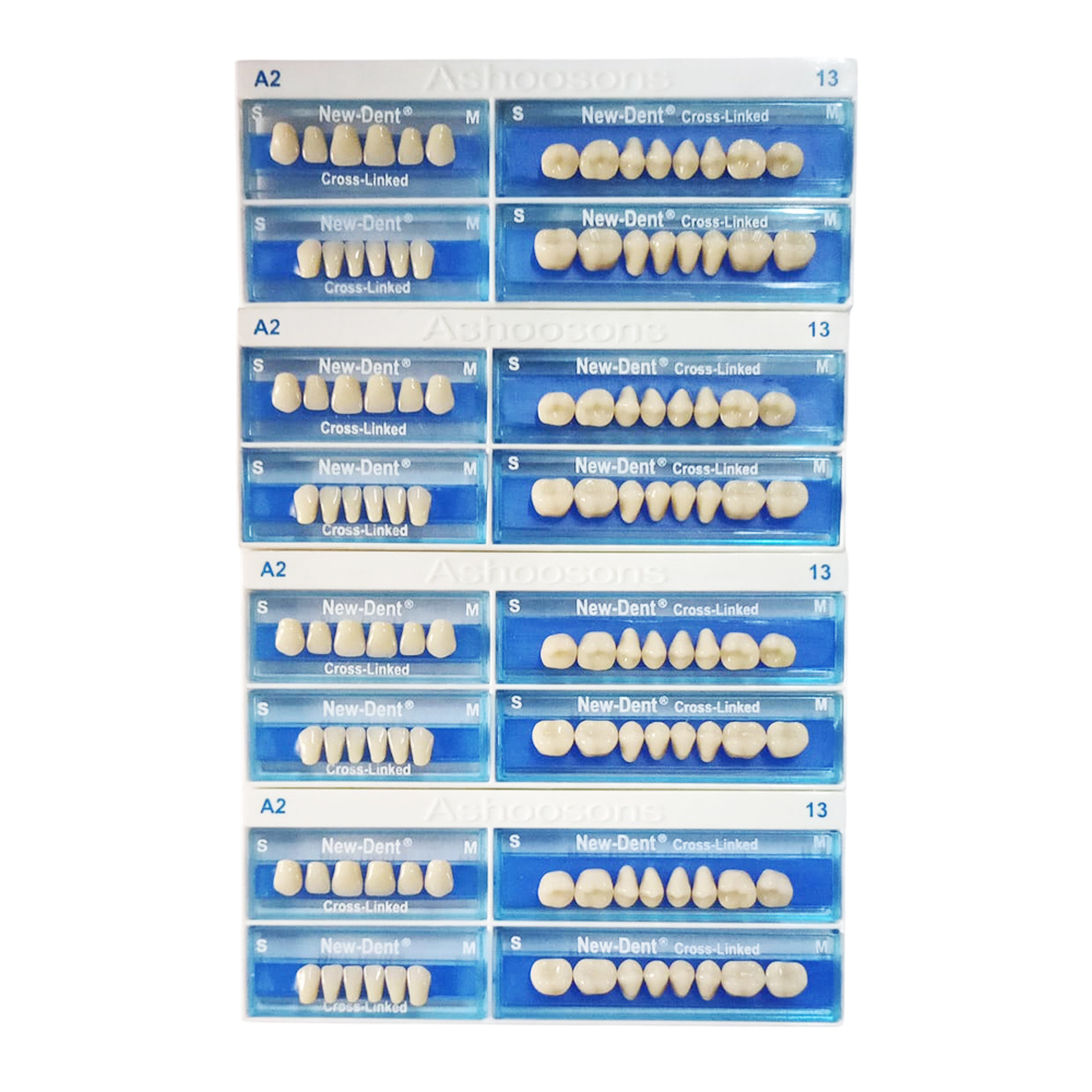 API Acrylic Teeth Sets - NewDent S13-A2 (Pack of 4 Sets)
