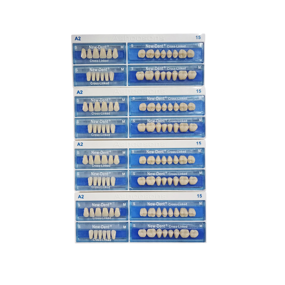 API Acrylic Teeth Sets - NewDent S15-A2 (Pack of 4 Sets)
