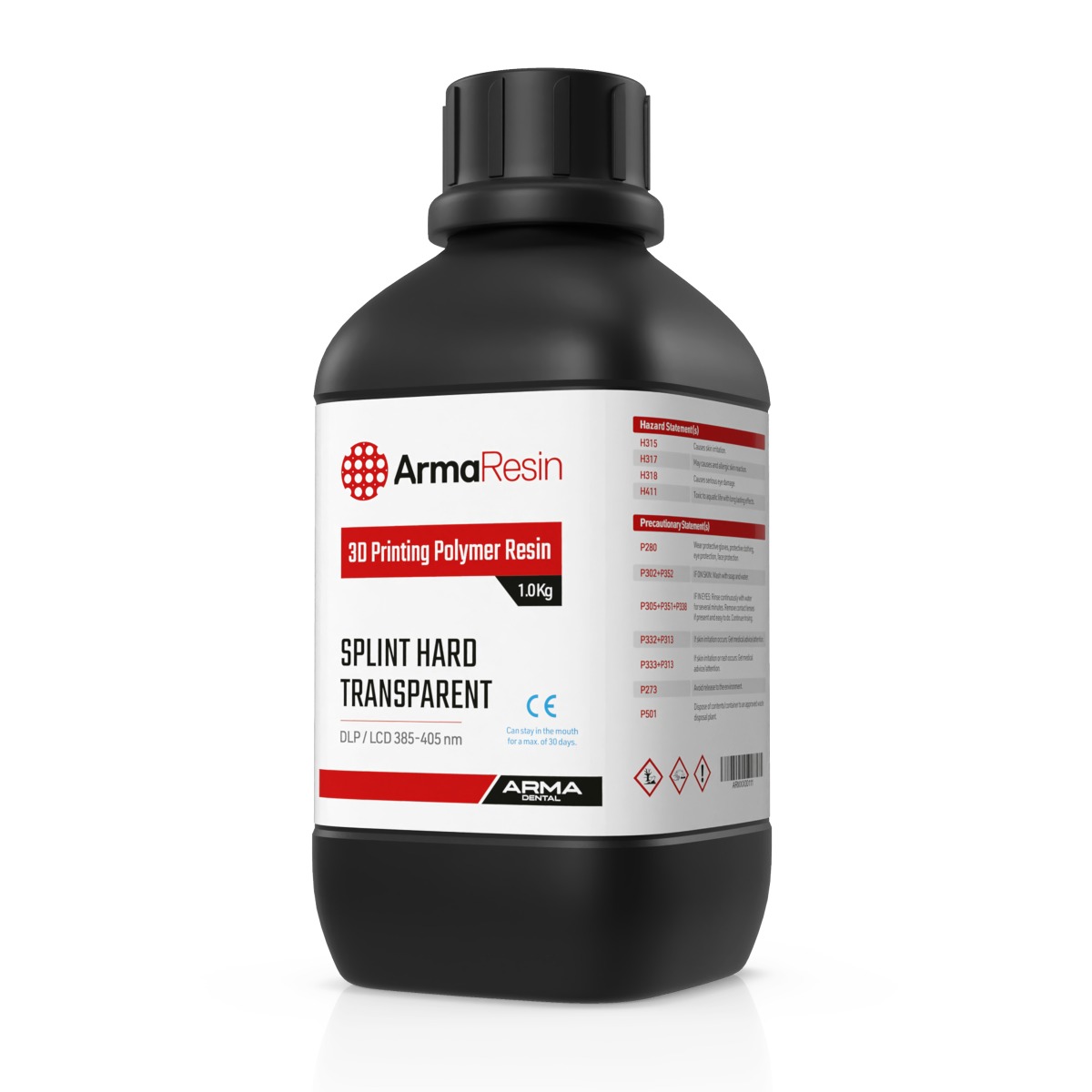 Arma Dental 3D Printing Resin - Splint Hard (1 KG) - Transparent