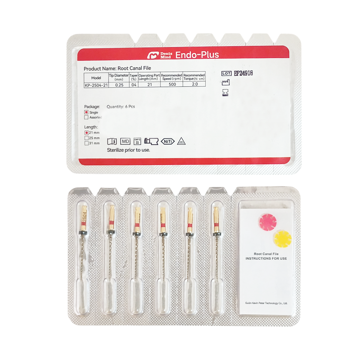 Woodpecker Endo Plus Heat Treated Gold Rotary Files