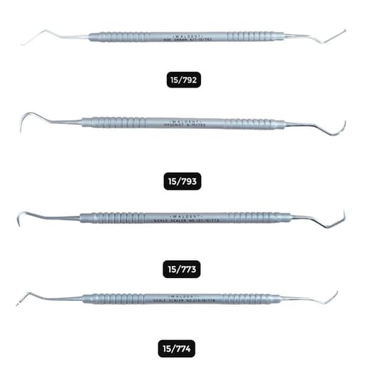Waldent Perio Scalers With Round Solid Handle Set Of 8 - PSP8 (K15/7)
