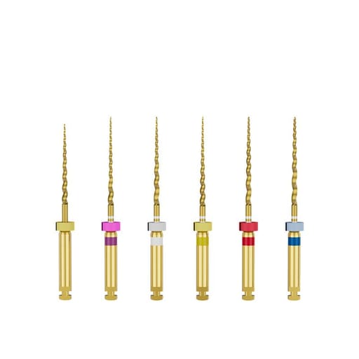 Endo Excellence Nano Gold Rotary Files -21mm Assorted SX-F3 (Pack of 6)