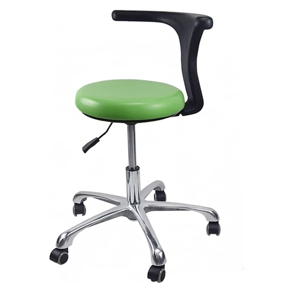 Sparedent Dental Stool with Armrest and Metal Base - Green