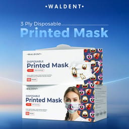 Waldent 3 Ply Printed Mask (Pack of 50) - 12