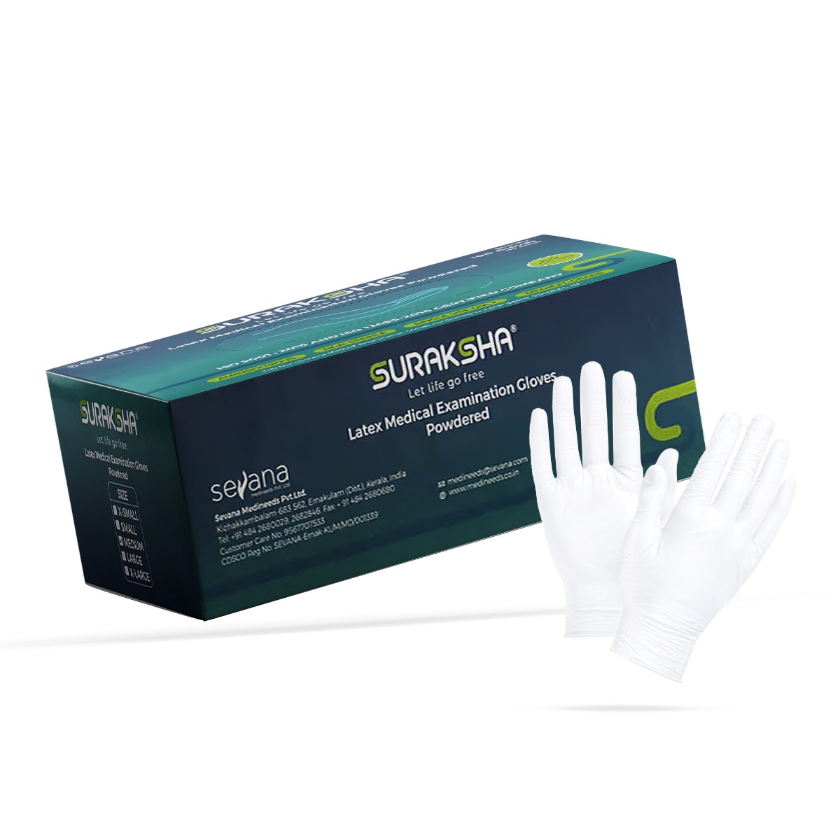 Suraksha Latex Medical Examination Gloves - Large