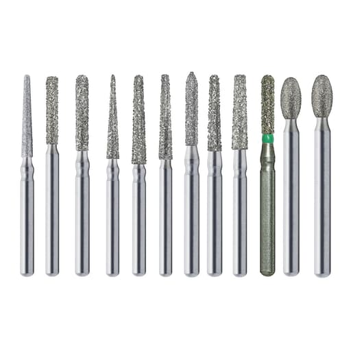 TriHawk Diamond Bur Set 12 Shapes With Bur Box