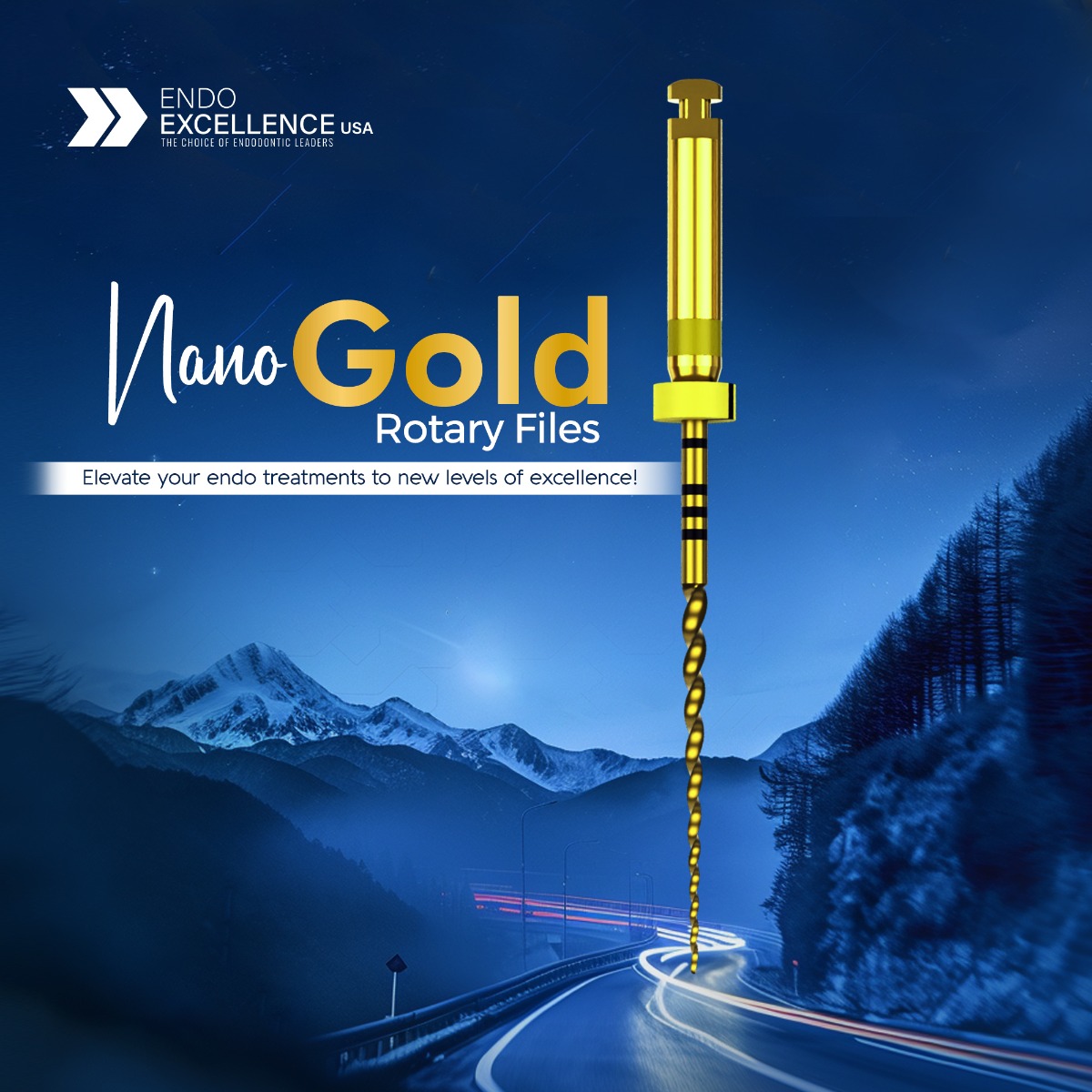 Endo Excellence Nano Gold Rotary Files -25mm (Pack of 6)