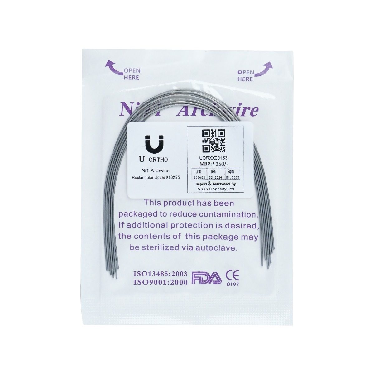U Ortho NiTi Archwire - Rectangular (pack of 10)