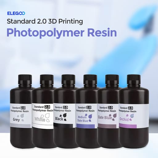 Elegoo Standard 2.0 3D Printing Photopolymer Dental Model Resin 1Kg 