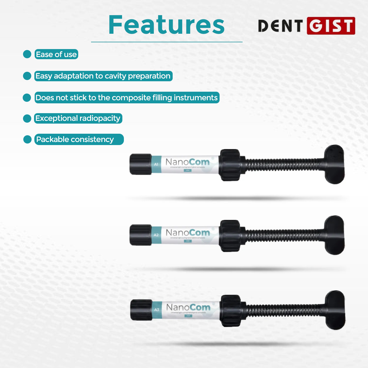 DentGist NanoCom Restorative Composite Refills 4g