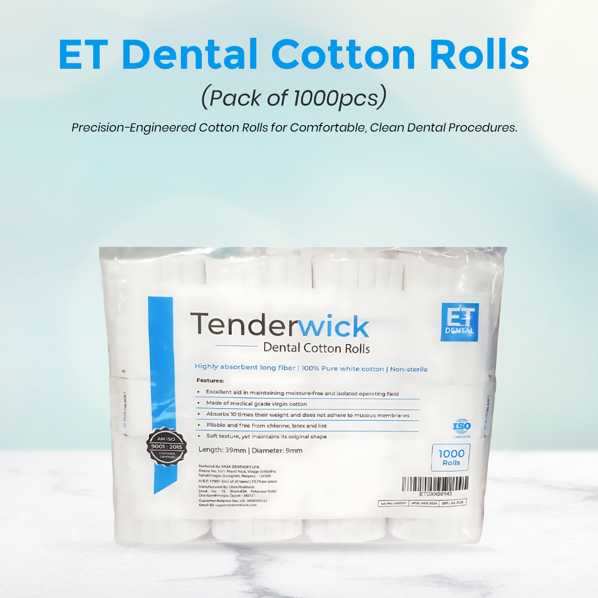 ET Dental Cotton Rolls (Pack of 1000pcs)