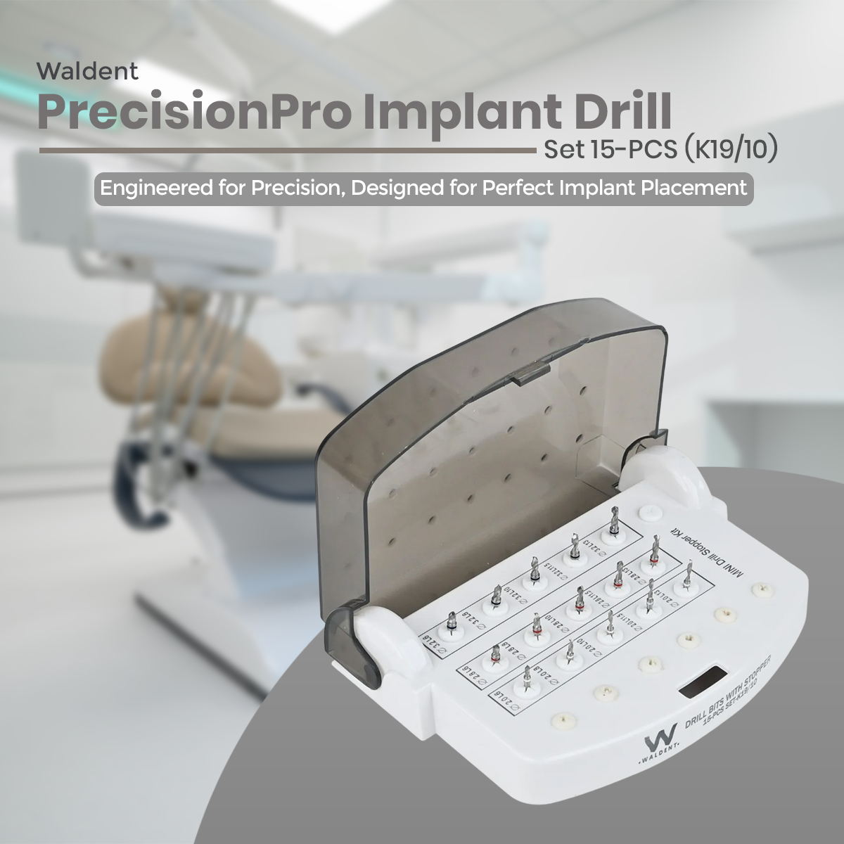 Waldent PrecisionPro Implant Drill Set 15-PCS (K19/10)