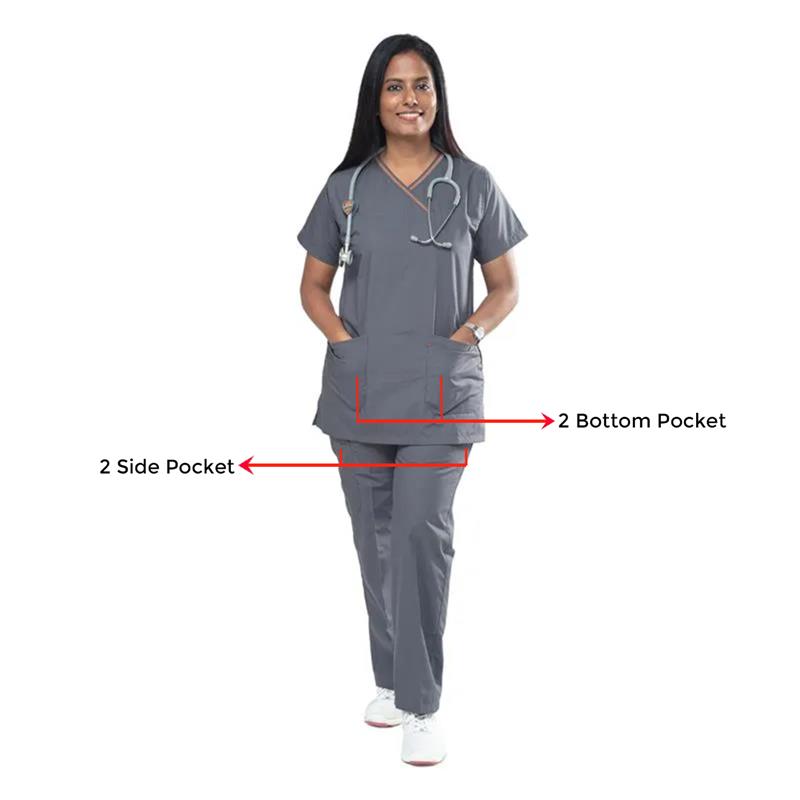 Uniform Craft Designer Scrubs Female - DSDX01 - Grey 