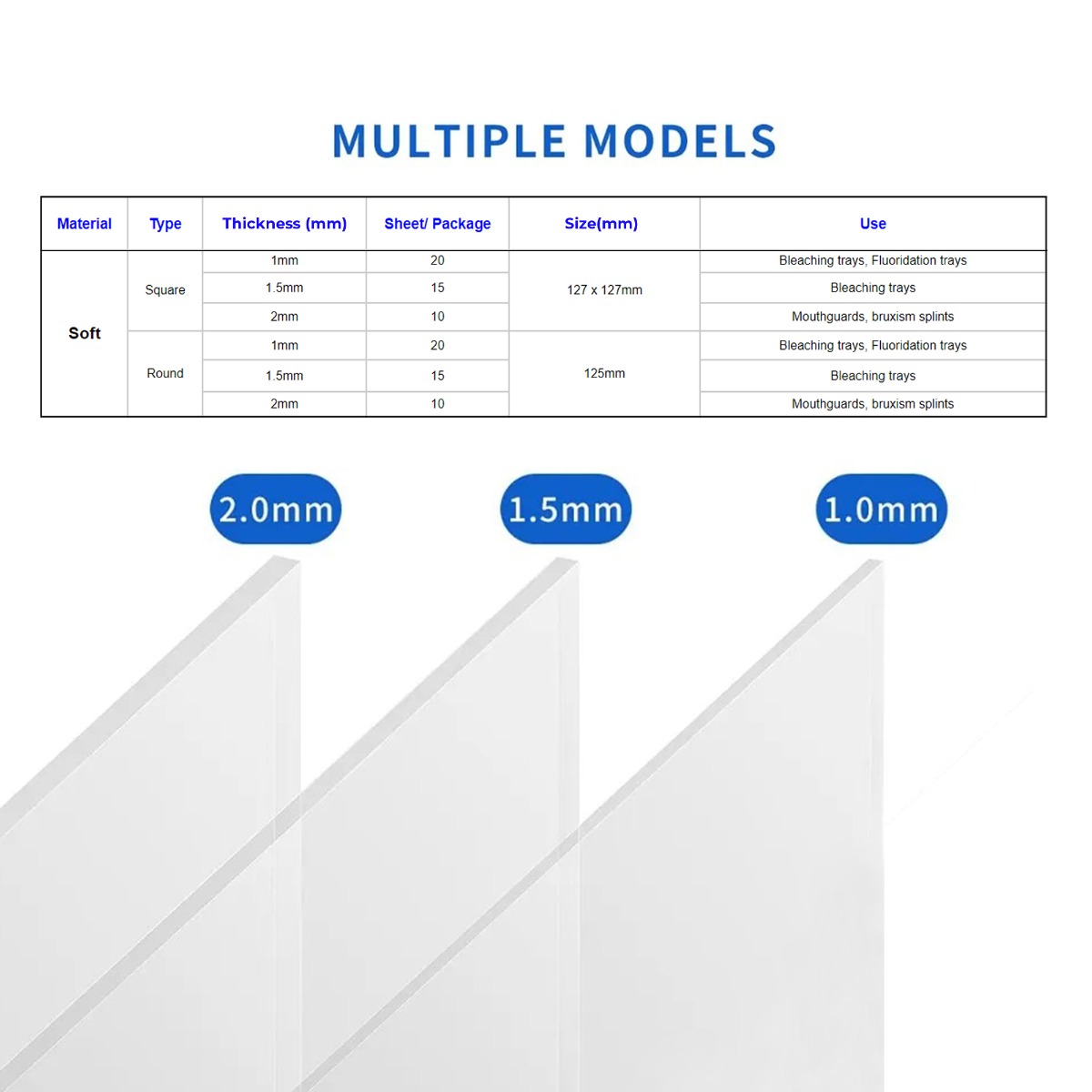 U Ortho Vacuum Forming Bleaching Sheets - Soft