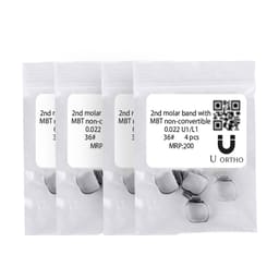U Ortho Molar Bands Non-Convertible Mbt 0.022 2nd Molar (Pack of 4) -36-U1L1