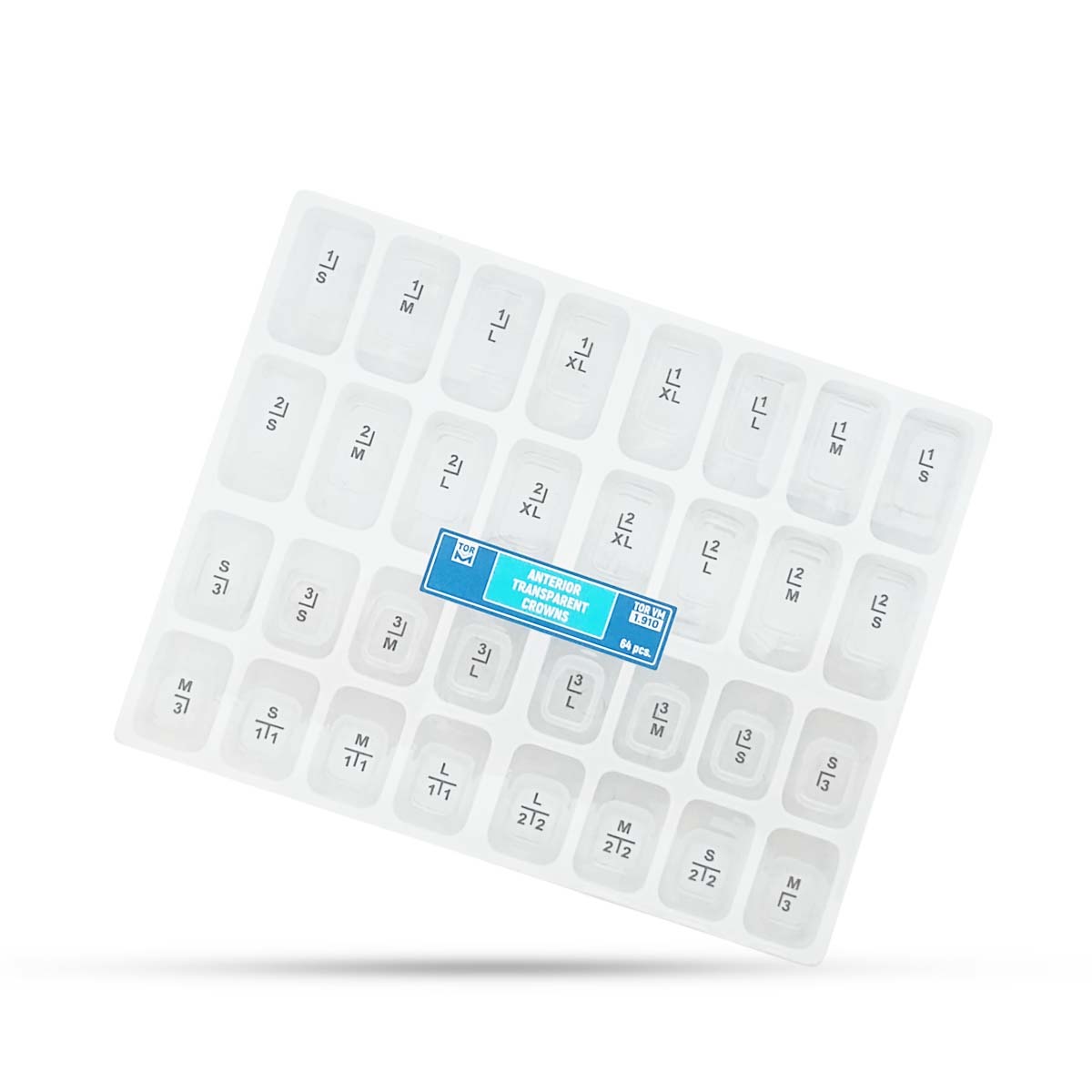Tor Vm Transparent Crowns 64 pcs - Anterior No. 1.910