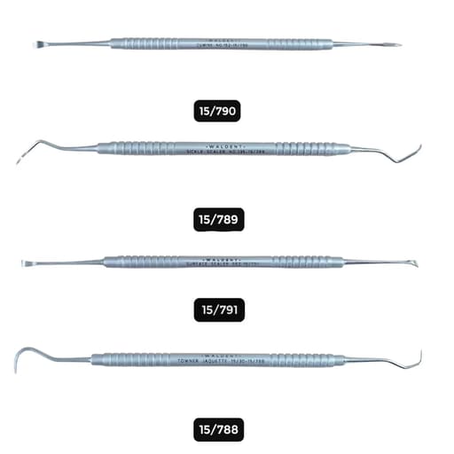 Waldent Perio Scalers With Round Solid Handle Set Of 8 - PSP8 (K15/7)