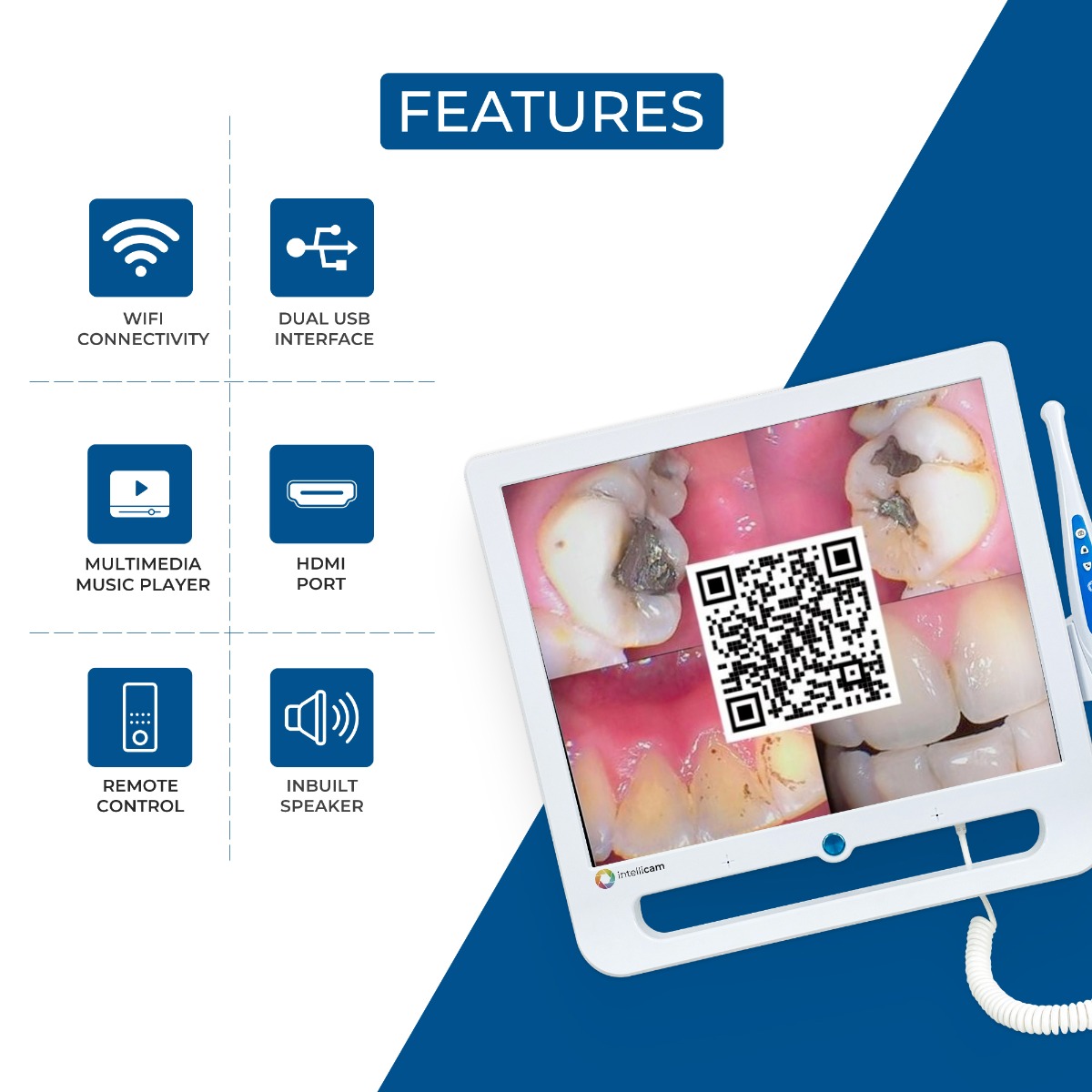 Intellicam 16MP Intraoral Camera with 17" Screen