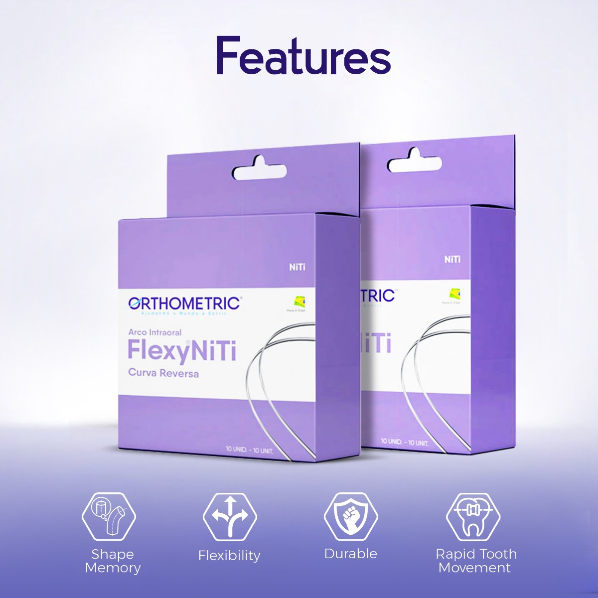 OrthoMetric Flexy NiTi Reverse Curve Intraoral Archwires - Round (10/Pk)