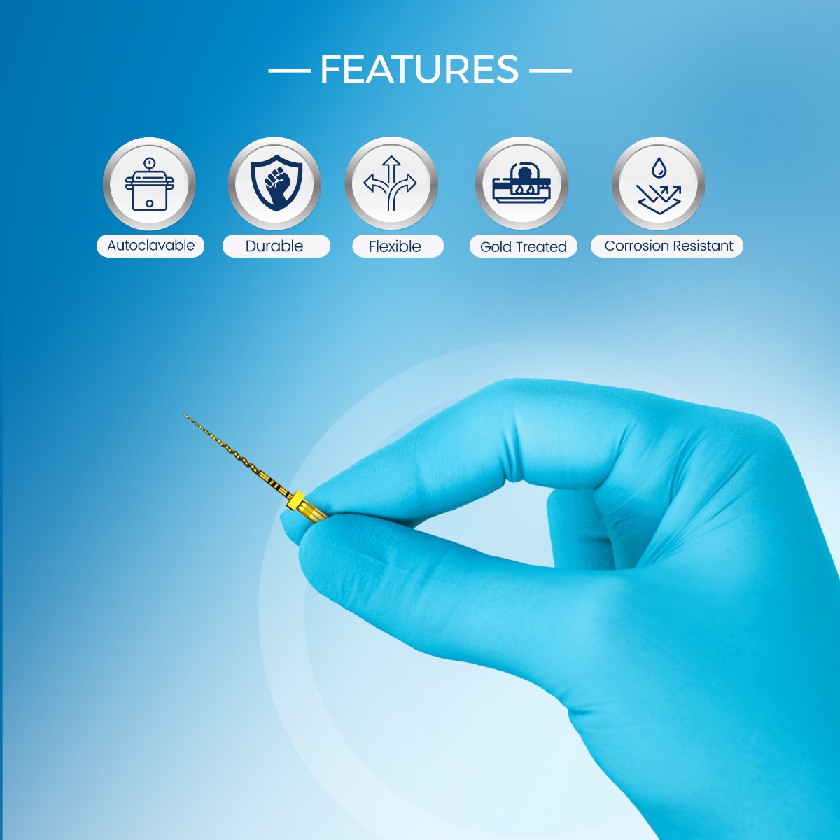 Endo Excellence Nano Gold Rotary Files -21mm (Pack of 6)