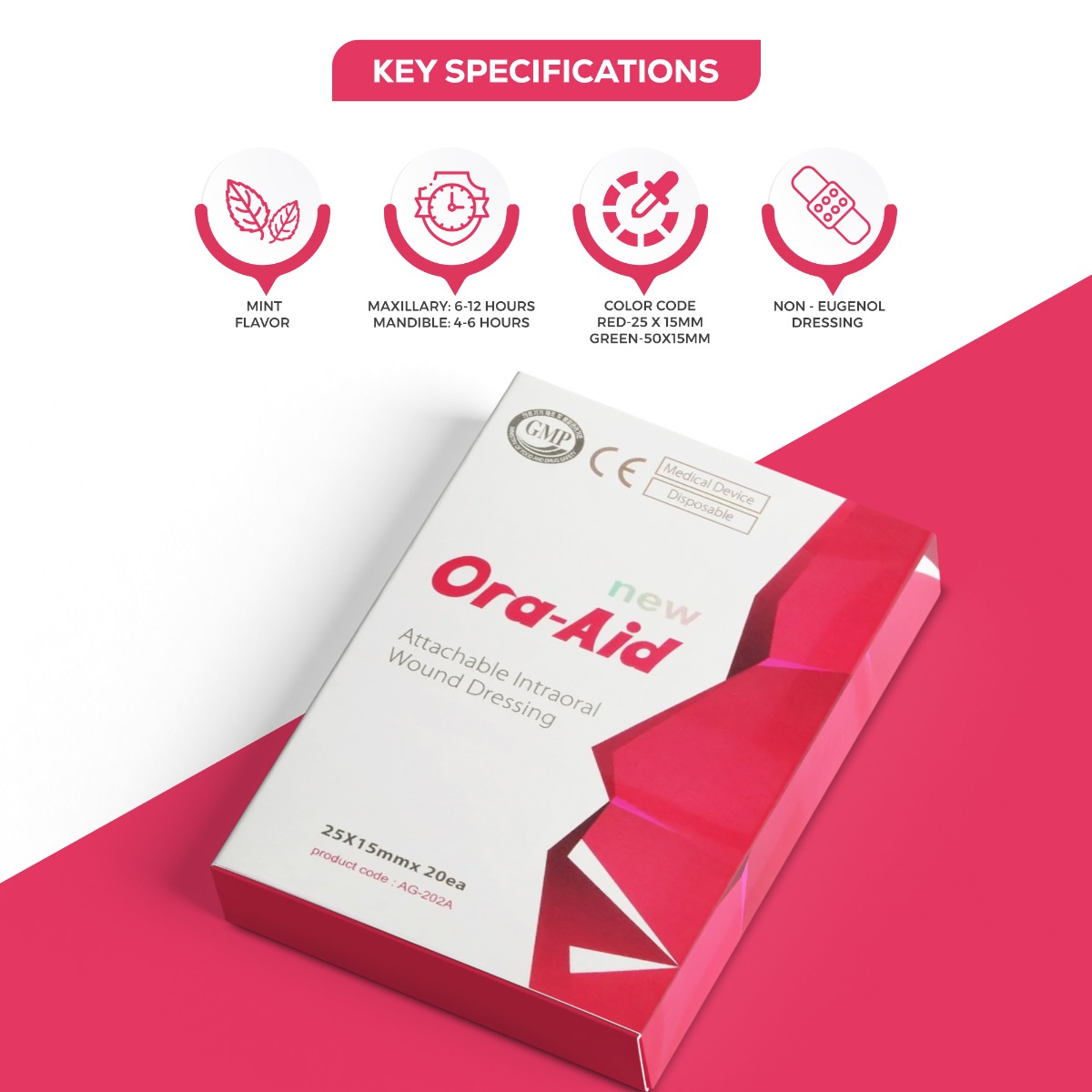 Ora-Aid Attachable Intra-oral Wound Dressing 