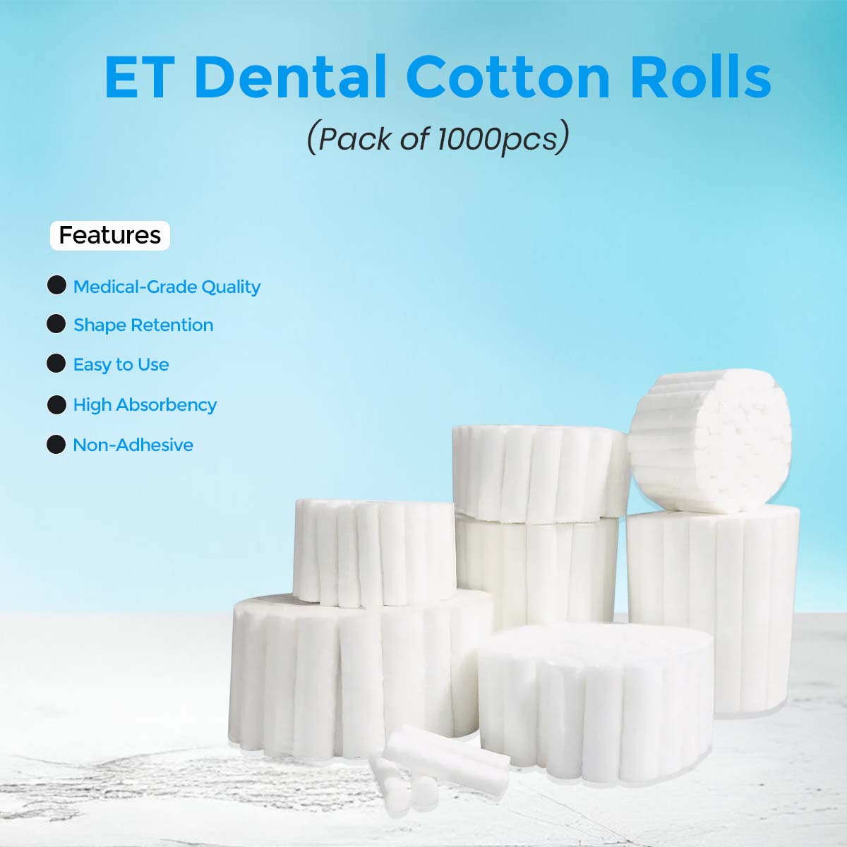 ET Dental Cotton Rolls (Pack of 1000pcs)